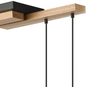 Luster na lanku CORTINA 2xE27/15W/230V + 2xG9/5W/230V čierna/dub