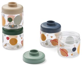 LIEWOOD Úložné dózy na detskú výživu Dominique Universe – 4 x 100 ml