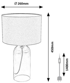 Rabalux 74048 - Stolná lampa LUXIN 1xE14/40W/230V pr. 26 cm