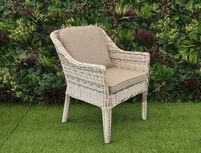 Záhradné ratanová stolička KIMBERLEY svetlo-sivá so svetlou poduškou