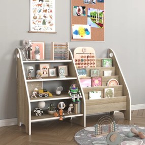 Praktický regál Montessori 2v1 pre deti - sonoma