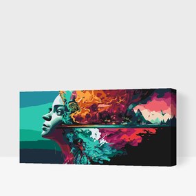 Gario Maľovanie podľa čísel Hlava plná spomienok Rozmery: 40 x 80 cm, Rámovanie: S vnútorným rámom