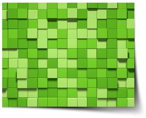 Sablio Plagát Green Blocks 3D - 90x60 cm