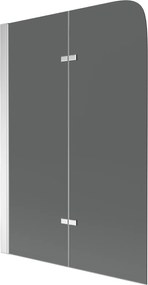 Mexen FELIX, vaňová zástena, 2-krídlová, 100 x 140 cm, šedá, 890-100-002-01-40