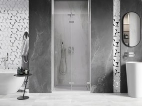 Mexen, Mexen Lunar-F pravé sklápacie sprchové dvere 70 cm, transparentné, brúsený nikel - 836-070-000-97-00-P