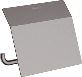 Hansgrohe AddStoris, držiak na toaletný papier s krytkou, kartáčovaný čierny chróm, HAN-41753340