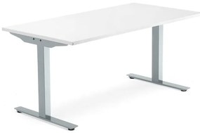 Kancelársky pracovný stôl MODULUS, T-rám, 1600x800 mm, biela/strieborná