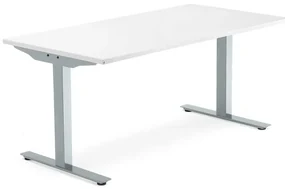 Kancelársky pracovný stôl MODULUS, T-rám, 1600x800 mm, biela/strieborná