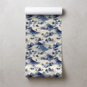 Tapeta zimná krajina s modrými horami