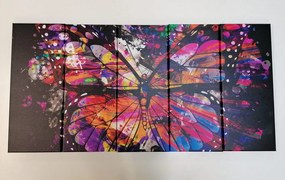 5-dielny obraz neobyčajný motýľ