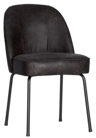 Čierne kožené jedálenské stoličky v súprave 2 ks Vogue – WOOOD