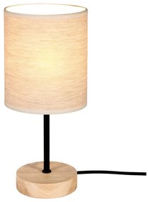 Stolová lampa Boho 1xE27 Max.25W Olejovaný dub/čierna/čierne PVC/béžová