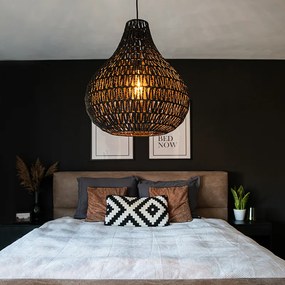 Retro závesné svietidlo čierne 45 cm - Lina Drop