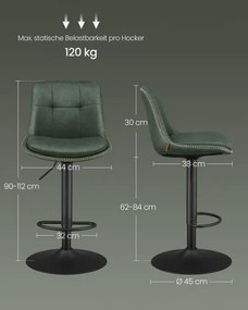 Set dvoch barových stoličiek LJB095C01