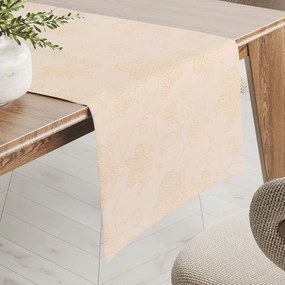 Biante Teflónový behúň na stôl TF-099 Zlaté kvetované ornamenty na béžovom 20x180 cm