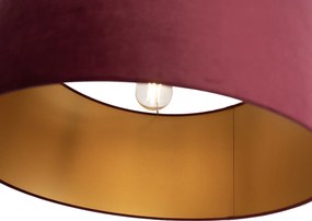 Stojacia lampa čierna nastaviteľná s červeným tienidlom a zlatým interiérom 50 cm - Editor