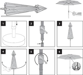 SPRINGOS Záhradný naklápací slnečník s kľukou 260 cm – tmavozelený GU0033