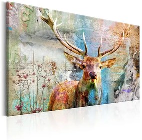 Obraz - Deer on Wood Veľkosť: 120x80, Verzia: Premium Print