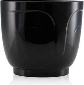 PLASTOVÝ KVETINÁČ ZOE SADA 2KS 16X18,5 CM+14,3X16,5 CM ČIERNA