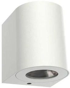 NORDLUX Vonkajšie hliníkové nástenné LED svietidlo CANTO, 2x6W, biele, okrúhle