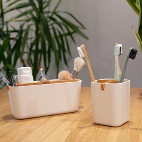 Biely kúpeľňový organizér Compactor Ecologic, 8,4 x 7,8 cm