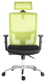 Kancelárska ergonomická stolička SCALA — čierna / zelená, nosnosť 150 kg