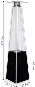MultiGarden Vonkajší plynový ohrievač 13 kW sklenený MultiGarden