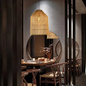 Immax 08259L - Luster na lanku PELO 1xE27/40W/230V pr. 35 cm ratan