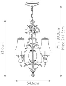 Hinkley HK-PLANT3-PZ - Luster na reťazi PLANTATION 4xE14/40W/230V bronzová