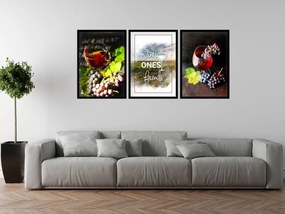 Gario Sada plagátov Dobré víno - 3 dielna Farba rámu: Zlatá, Veľkosť: 99 x 45 cm