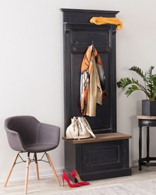Šatník Bradford do predsiene 79 x 45 x 210 cm old black &amp; natural