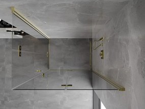 Mexen Mist-F Duo, skladací sprchový kút 100 x 110 cm, číre sklo, zlatý lesklý profil, 8A6-100L-110P-50-00