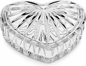 Crystal Bohemia Sklenená dóza v tvare SRDCE 110 mm