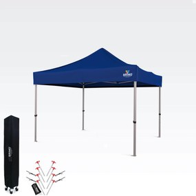 BRIMO Záhradný Altánok Skladací 3x3 m | Prémiová UV/PVC Ochrana | Pevná Konštrukcia BRIMO | Rýchle Skladanie Bez Náradia - bez stien - Modrá 35