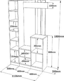 Predsieňová stena Houseland Livia biela