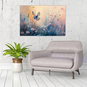 Obraz - Lúka s motýľom II. (90x60 cm)