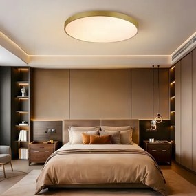 Immax NEO 07311L-LED Stmievateľné stropné svietidlo SEMPLICI 96W/230V priemer 80 cm Wi-Fi Tuya zlaté + diaľkové ovládanie