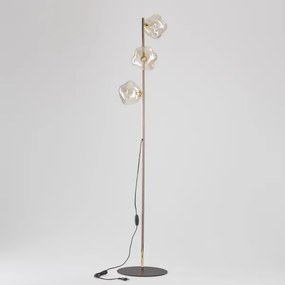 Brilagi - Stojacia lampa VULCANO 3xG9/8W/230V zlatá/dymová béžová