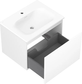 Mexen Orio, kúpeľňová skrinka 60 cm s umývadlom Vela, 1 zásuvka, biela matná, 91A10-06047-1-BF01-W23M01