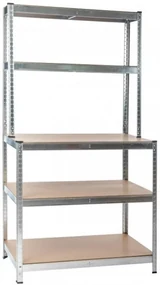 Regál kovový G 100x30/60x180 cm 150kg s nadstavbou drevené police