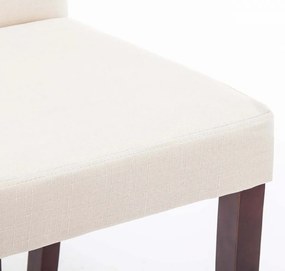 Jedálenská stolička Inn (SET 2 ks) - látka, nohy tmavo hnedé - Krémová