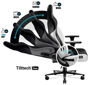 Látkové herné kreslo Diablo X-Player 2.0 King Size: bielo-čierne Diablochairs