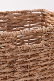 Sada 2 policových boxov KIRA, vodný hyacint, výška 20 cm, natur