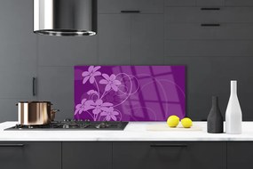 Sklenený obklad Do kuchyne Abstrakcja kvety art 125x50 cm