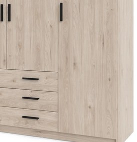 Šatníková skriňa v dekore duba v prírodnej farbe 196x200 cm Sprint – Tvilum