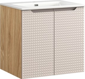 Comad Kúpeľňová skrinka s keramickým umývadlom Luxor Beige II 60 cm - béžová