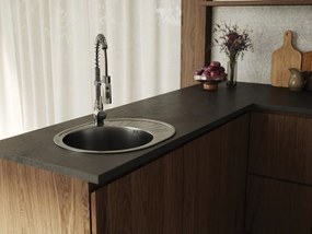 Kuchinox Normal, 1-komorový nerezový drez 570x450x180 mm s odkvapkávačom, drážkovaný dekor, oceľová, LAV-SGN_383T