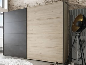 Šatníková skriňa Brüssel, 250 cm, kamenný dub/šedá
