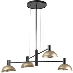 Luster na lanku ARTIS 4xE14/40W/230V čierna/zlatá