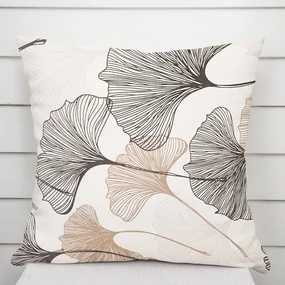 Biante Bavlnená obliečka na vankúš Sandra SA-411 Hnedé Ginkgo listy na bielom 40 x 60 cm